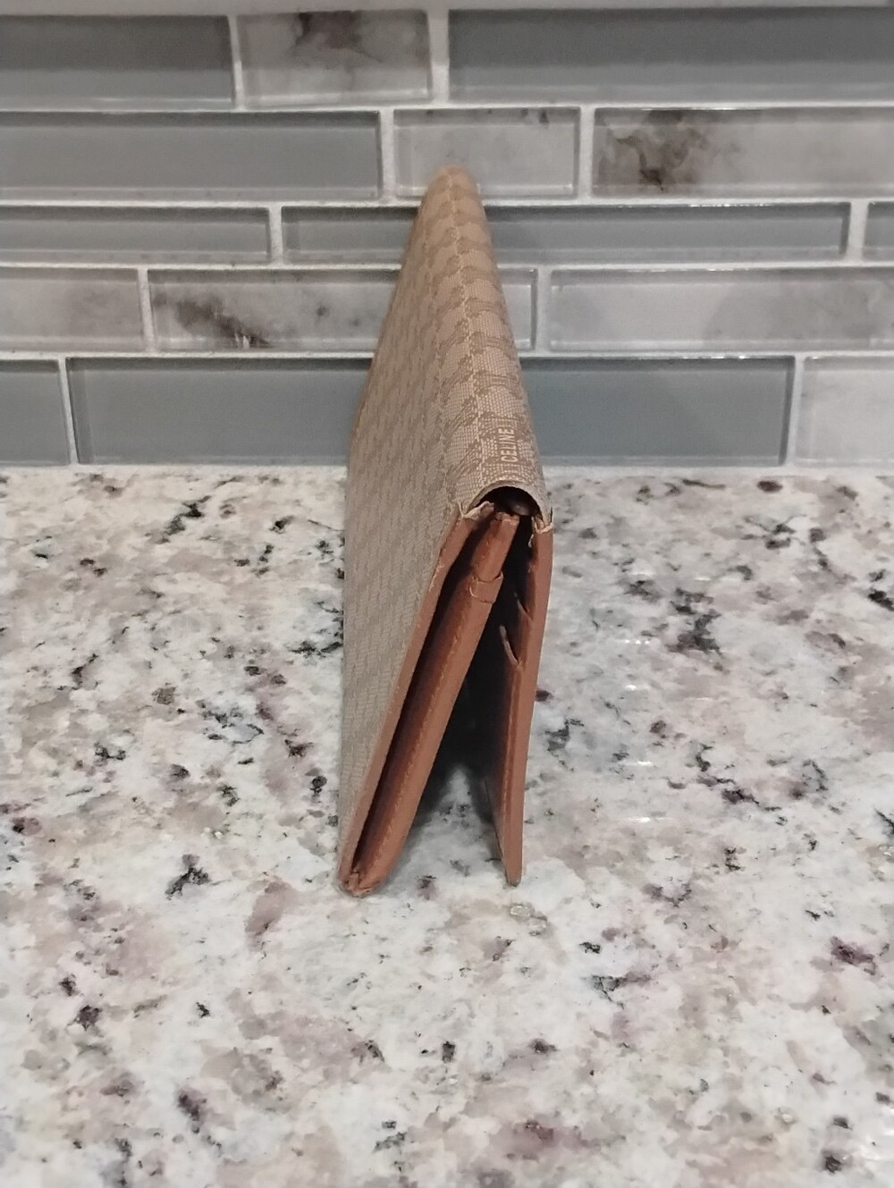 Vintage Celine Triomphe Canvas Long Wallet with Tan Trim - Picture 5 of 16